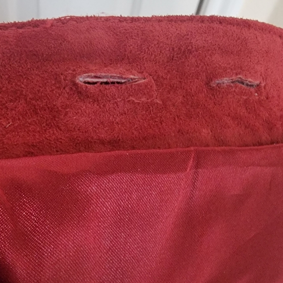 ASOS red suede wrap skirt size 2 - Picture 3 of 7